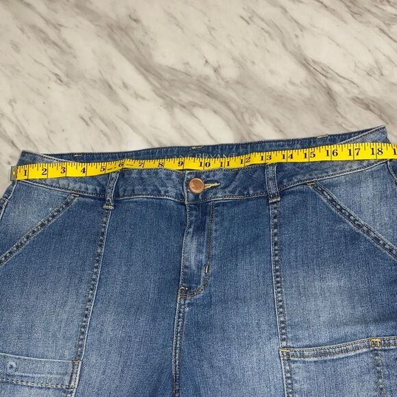 Lane Bryant Denim Cargo Shorts Size 18 Short – Raw Hem Utility Jean Shorts - Picture 11 of 13